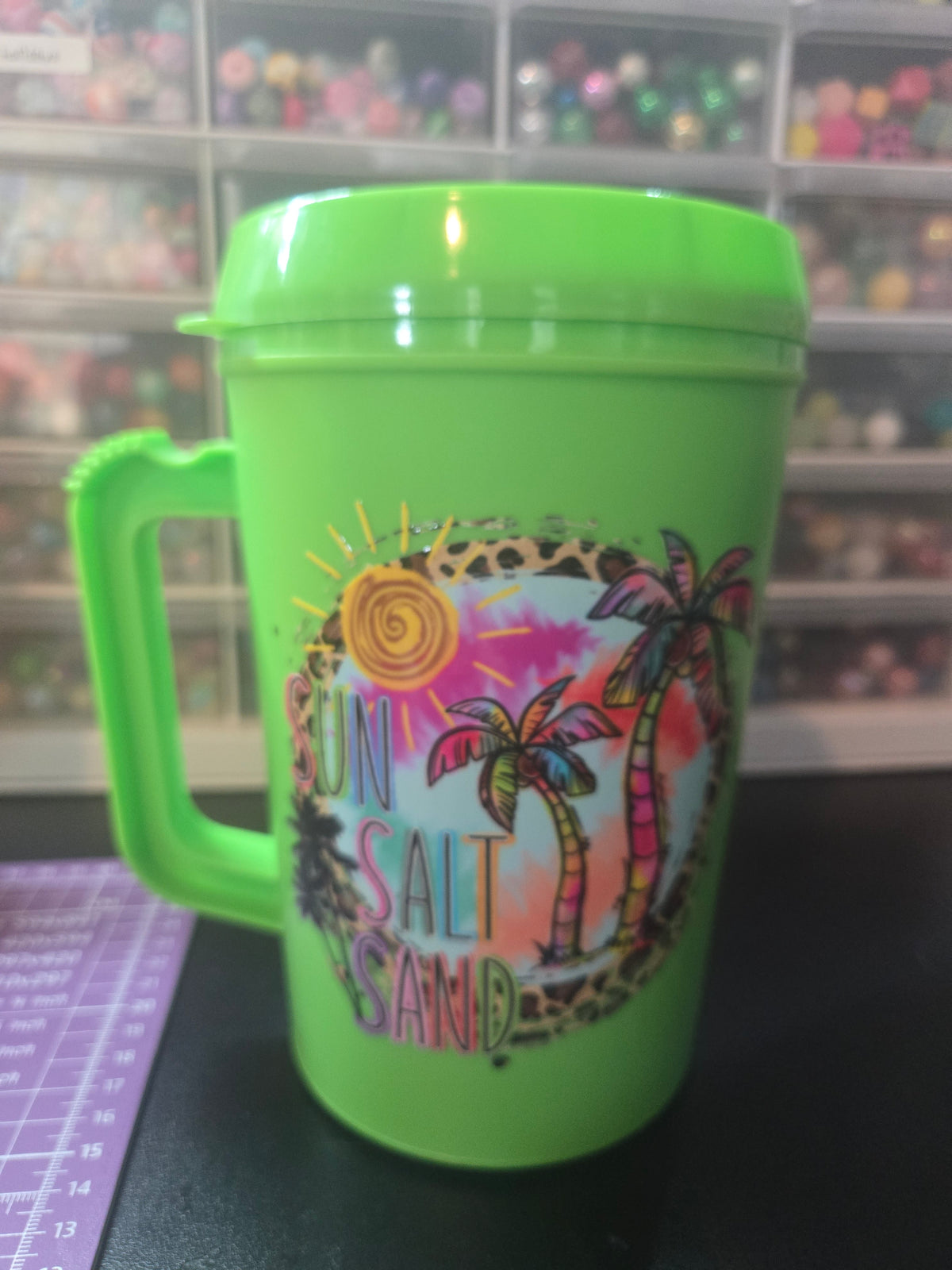 Sun Salt Sand 34oz Mega Mug w/Straw
