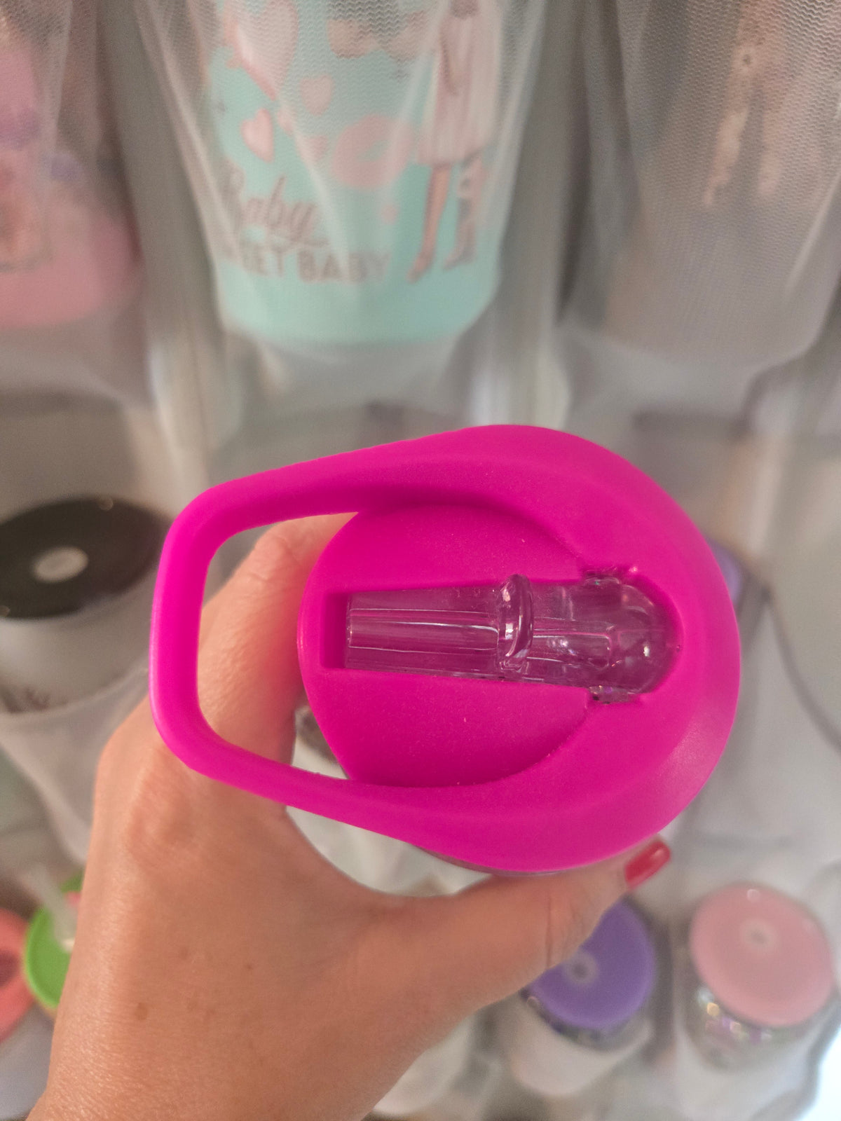 Summer Vibes Acrylic Kids Flip Straw Cup - Dry Glitter
