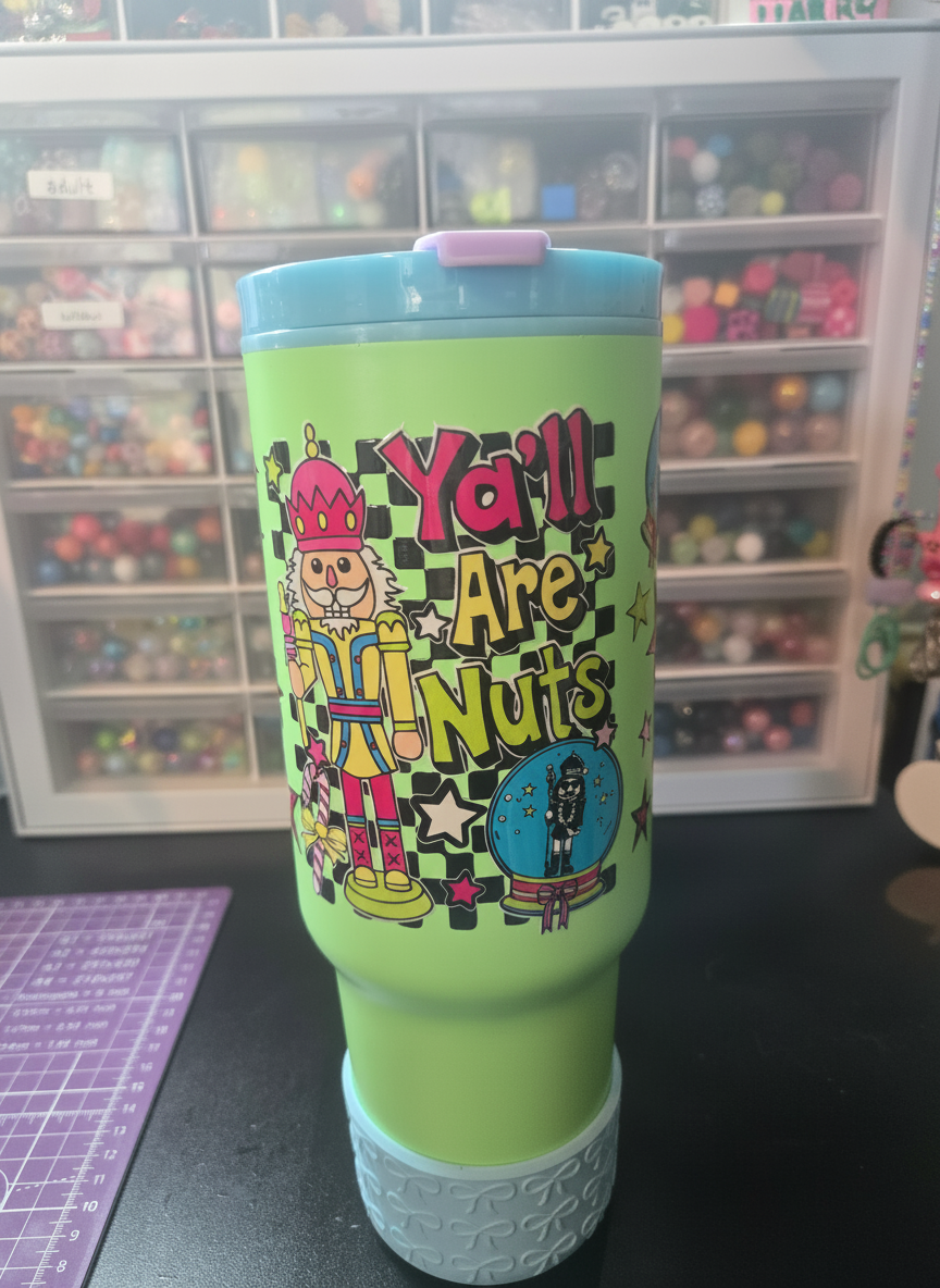 Y'All Are Nuts 40oz Plastic Tumbler w/Straw