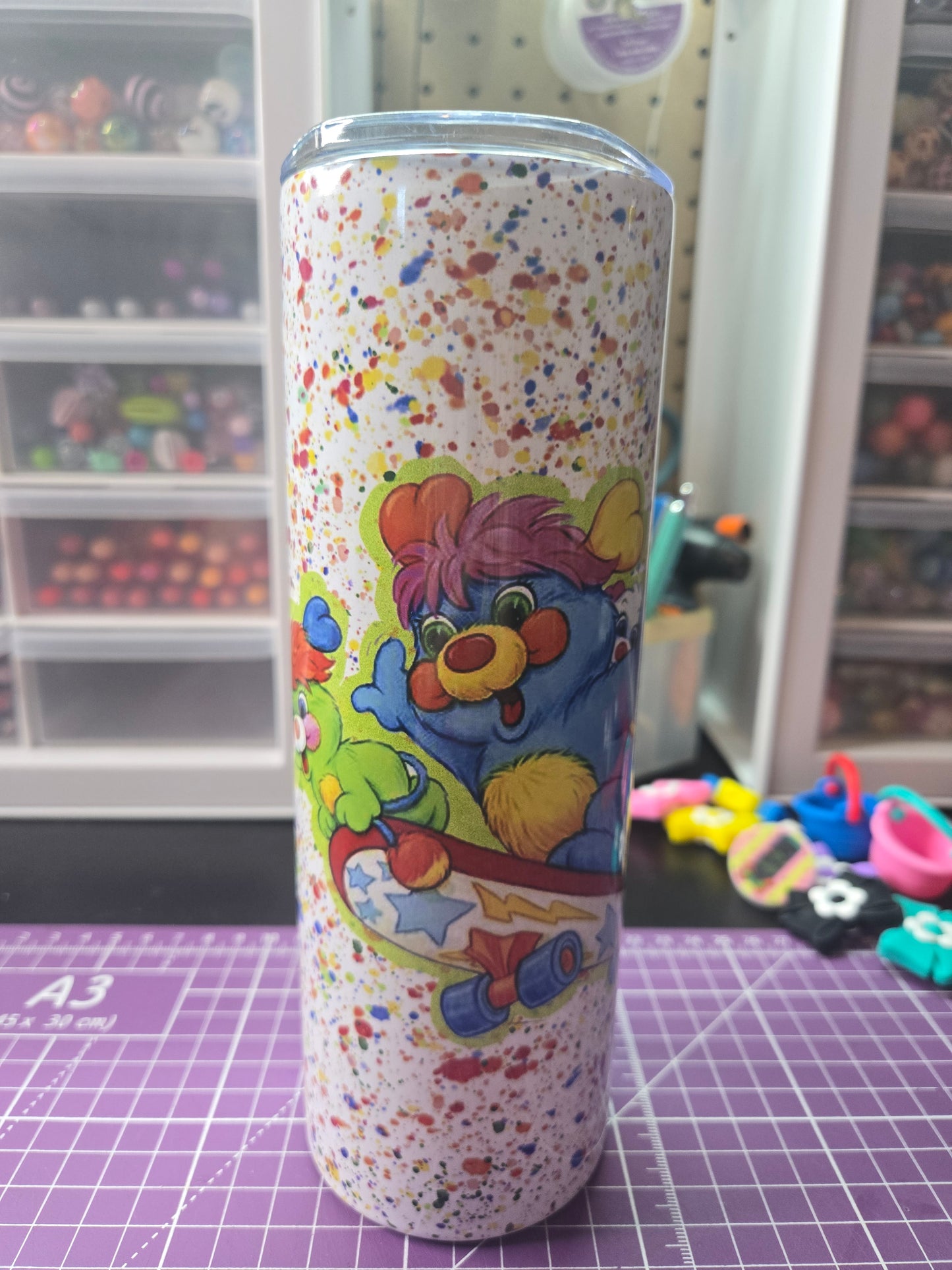 Blue Popple 20 oz. Stainless Steel Tumbler w/Straw