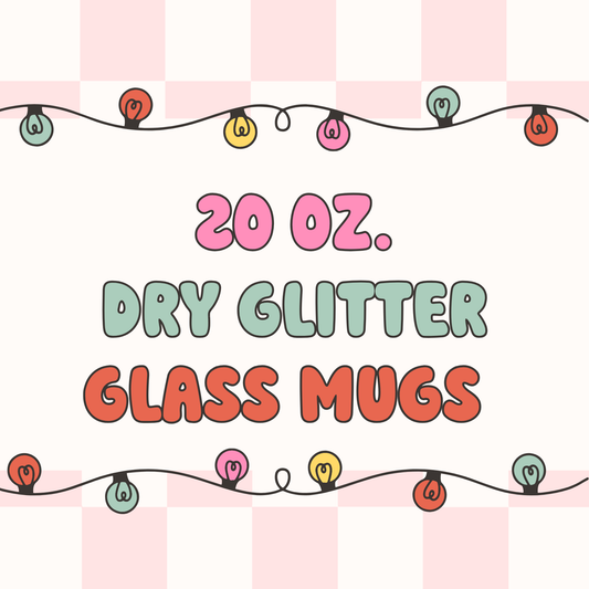 20 oz. Glass Dry Glitter Mug