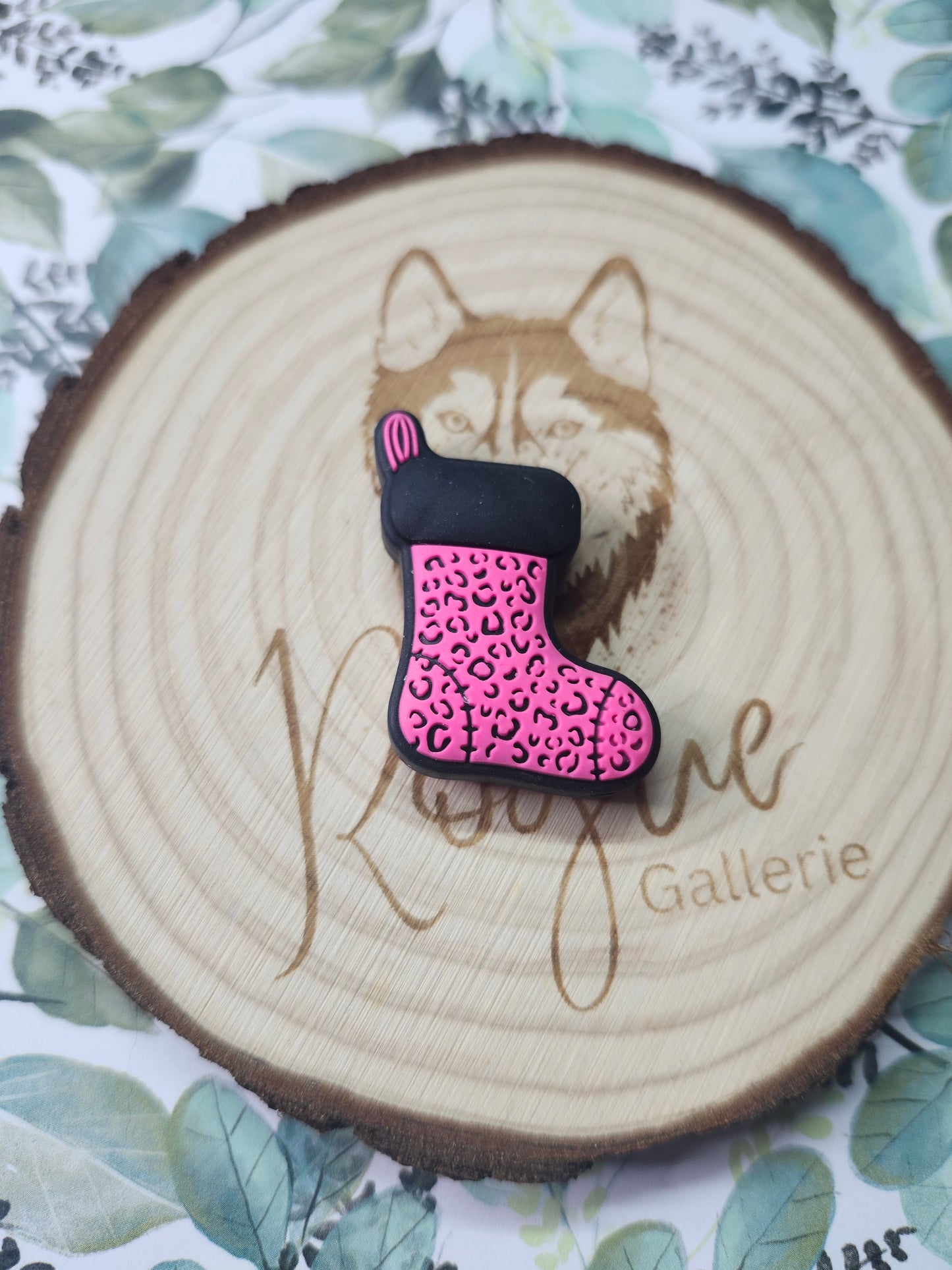 Pink Cheetah Stocking Focal