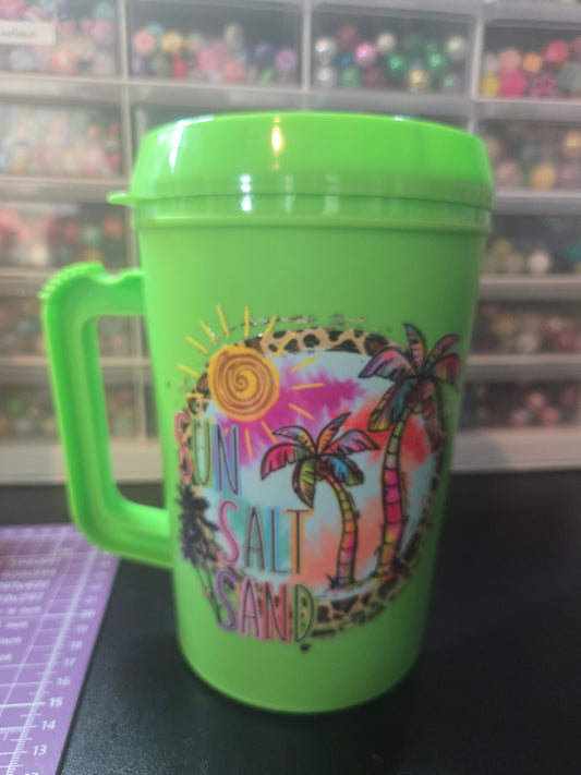 Sun Salt Sand 34oz Mega Mug w/Straw
