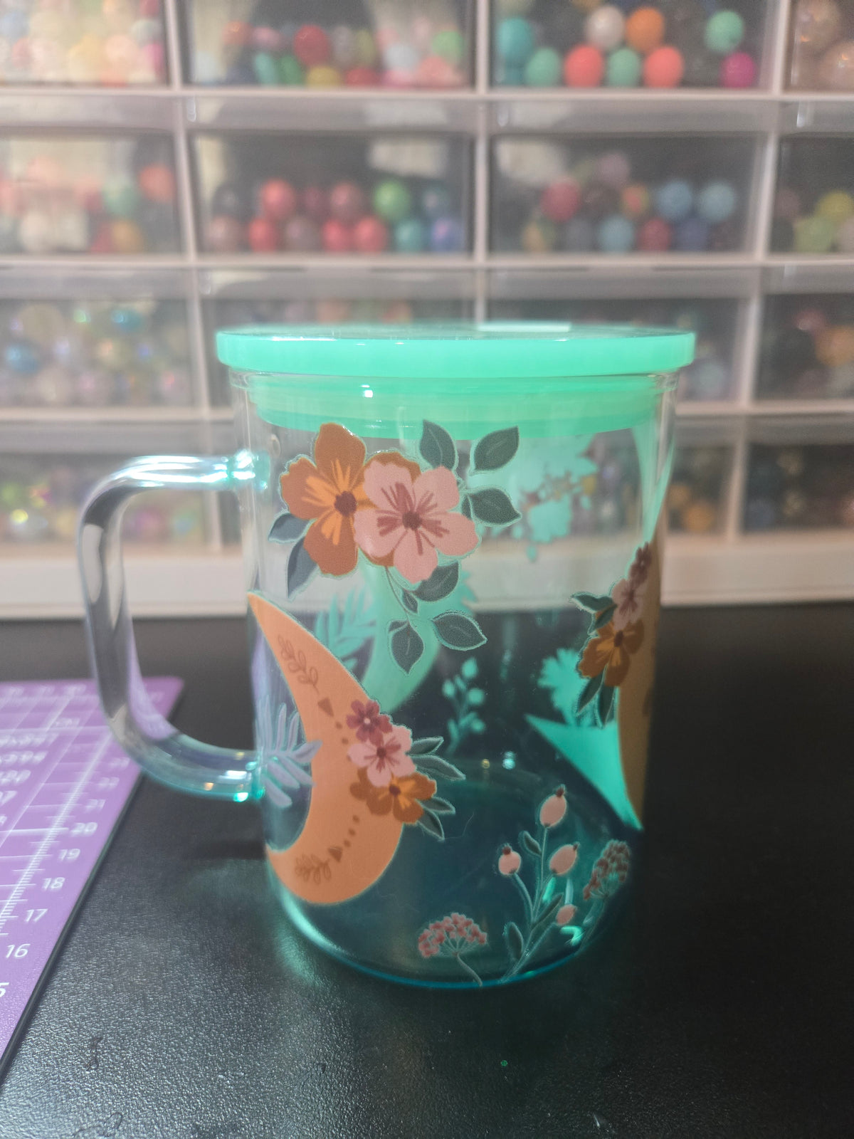 Moon Glass Mug w/Straw