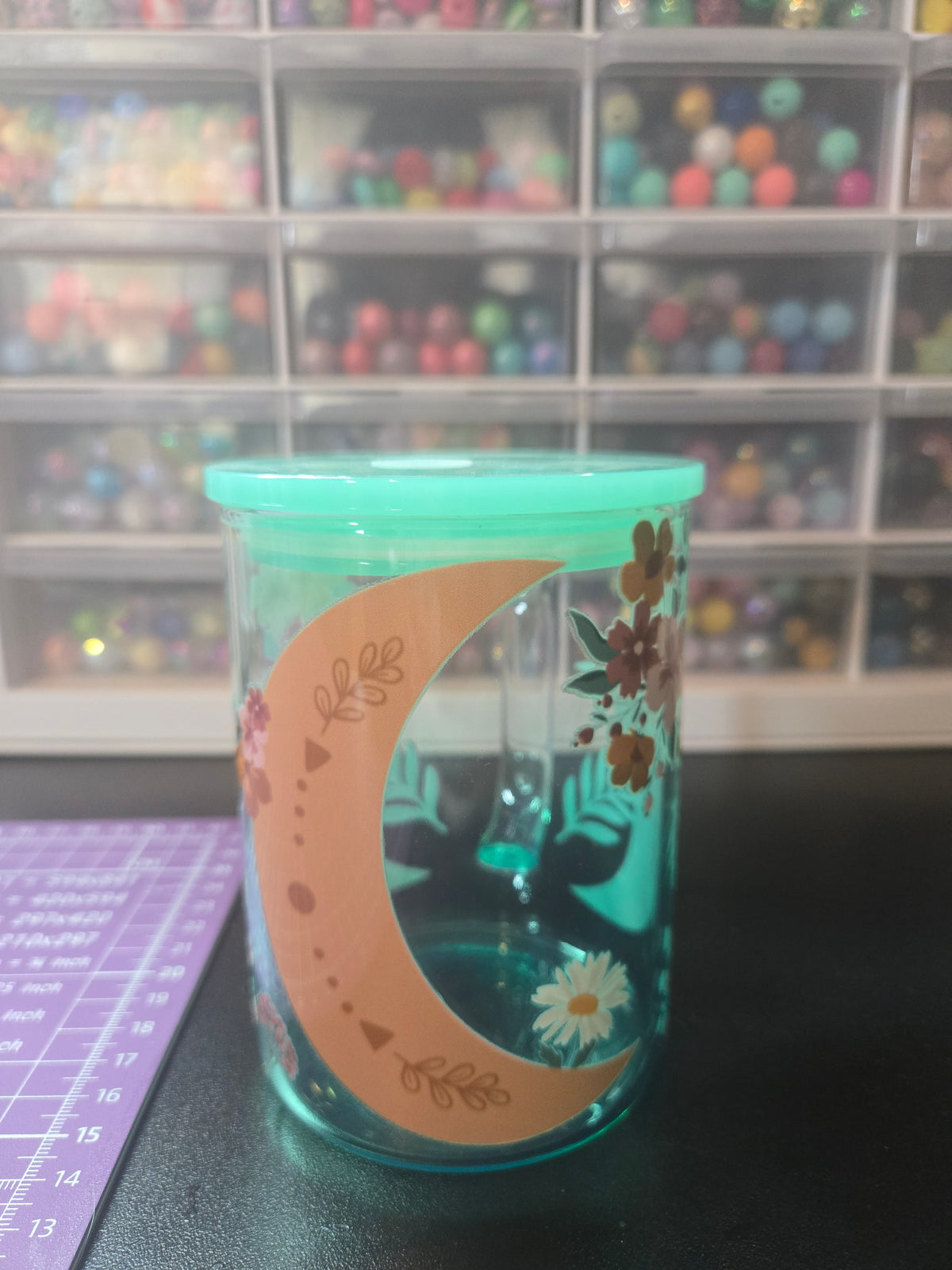 Moon Glass Mug w/Straw