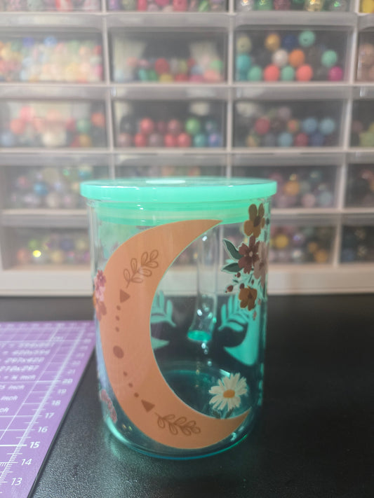 Moon Glass Mug w/Straw
