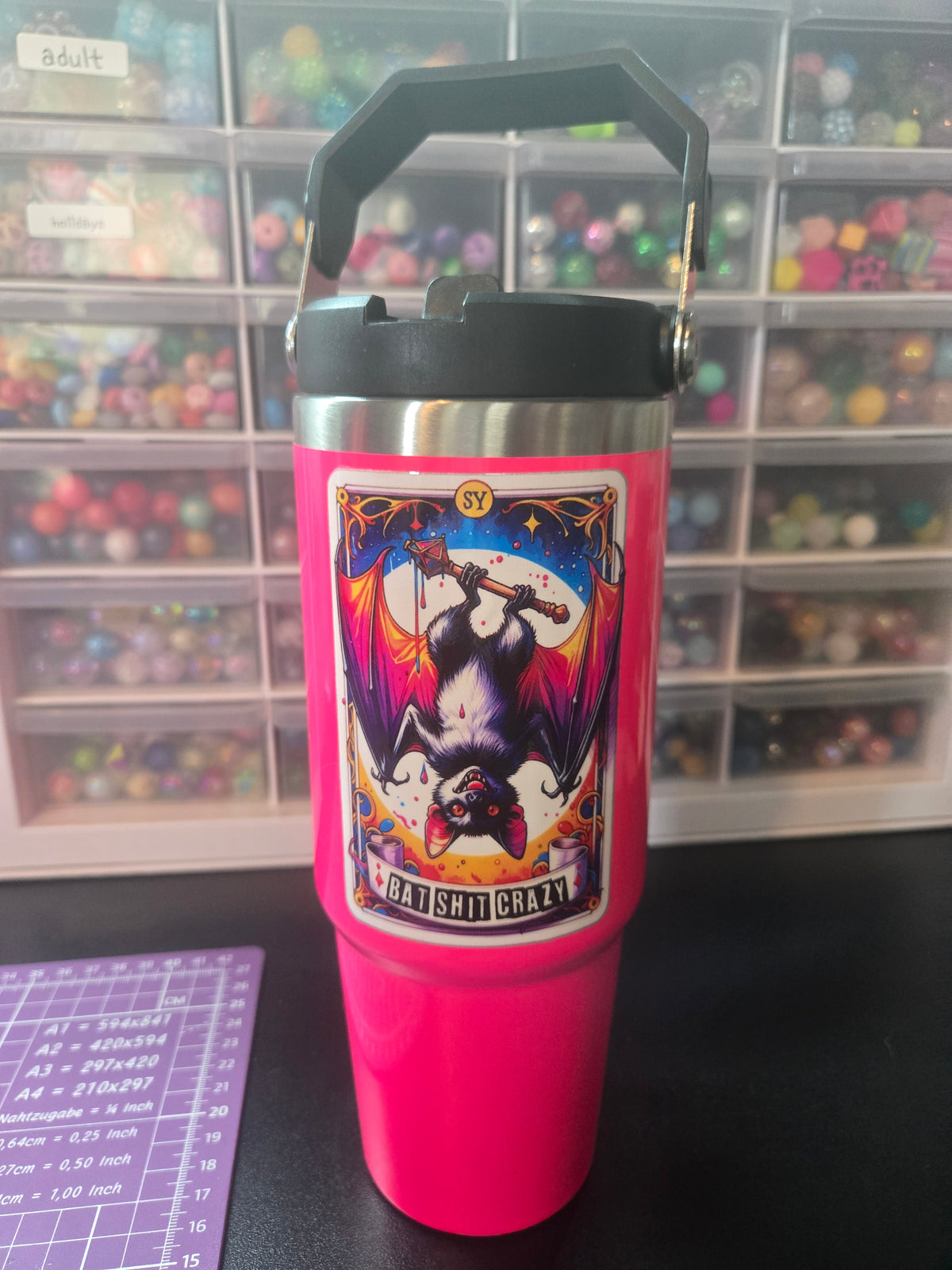 Bat Shit Crazy 30oz Flip Straw Stainless Steel Tumbler