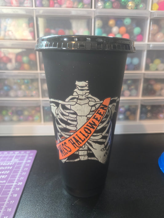 Miss Halloween Cold Cup w/Straw
