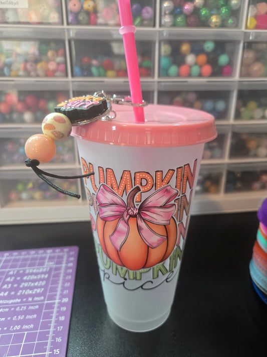 Pumpkin Spice Cold Cup w/Straw & Keychain
