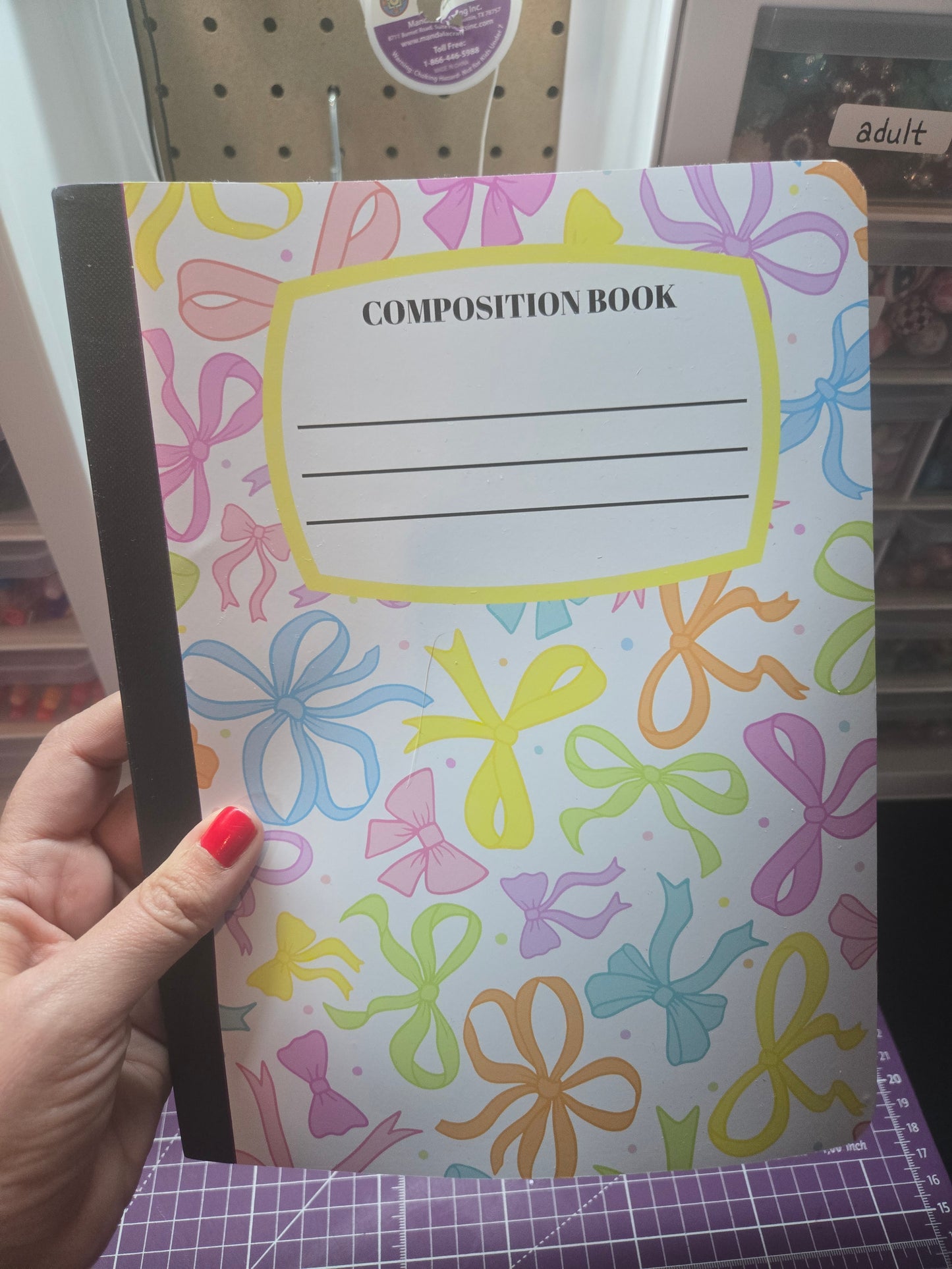 Bows Composition Notebook - Wide Ruled (Plastic cover)
