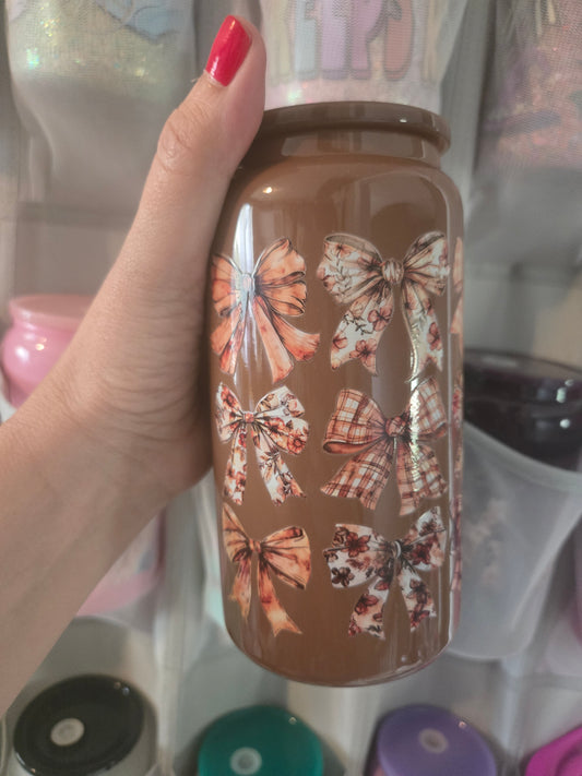 Fall Bows 16oz Stainless Steel w/Straw