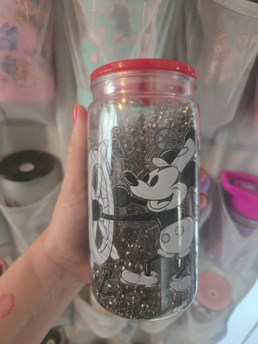 Mouse 16oz Acrylic Cup w/Straw - Rhinestone Shaker