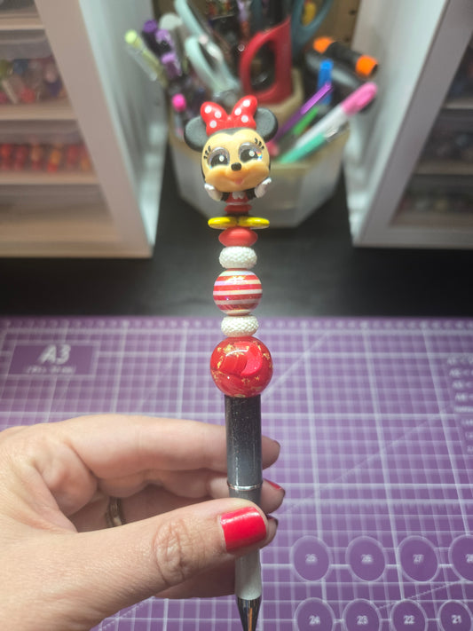 Girl Mouse w/Red Bow Pen