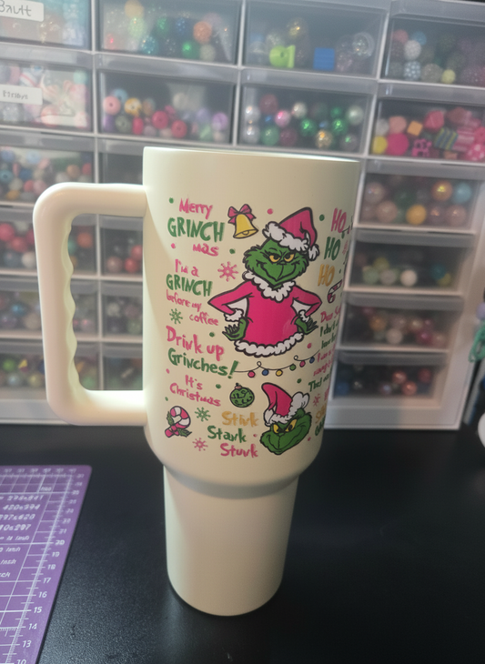 Christmas Green Guy - NO LID - 40oz Stainless Steel Tumbler w/Straw