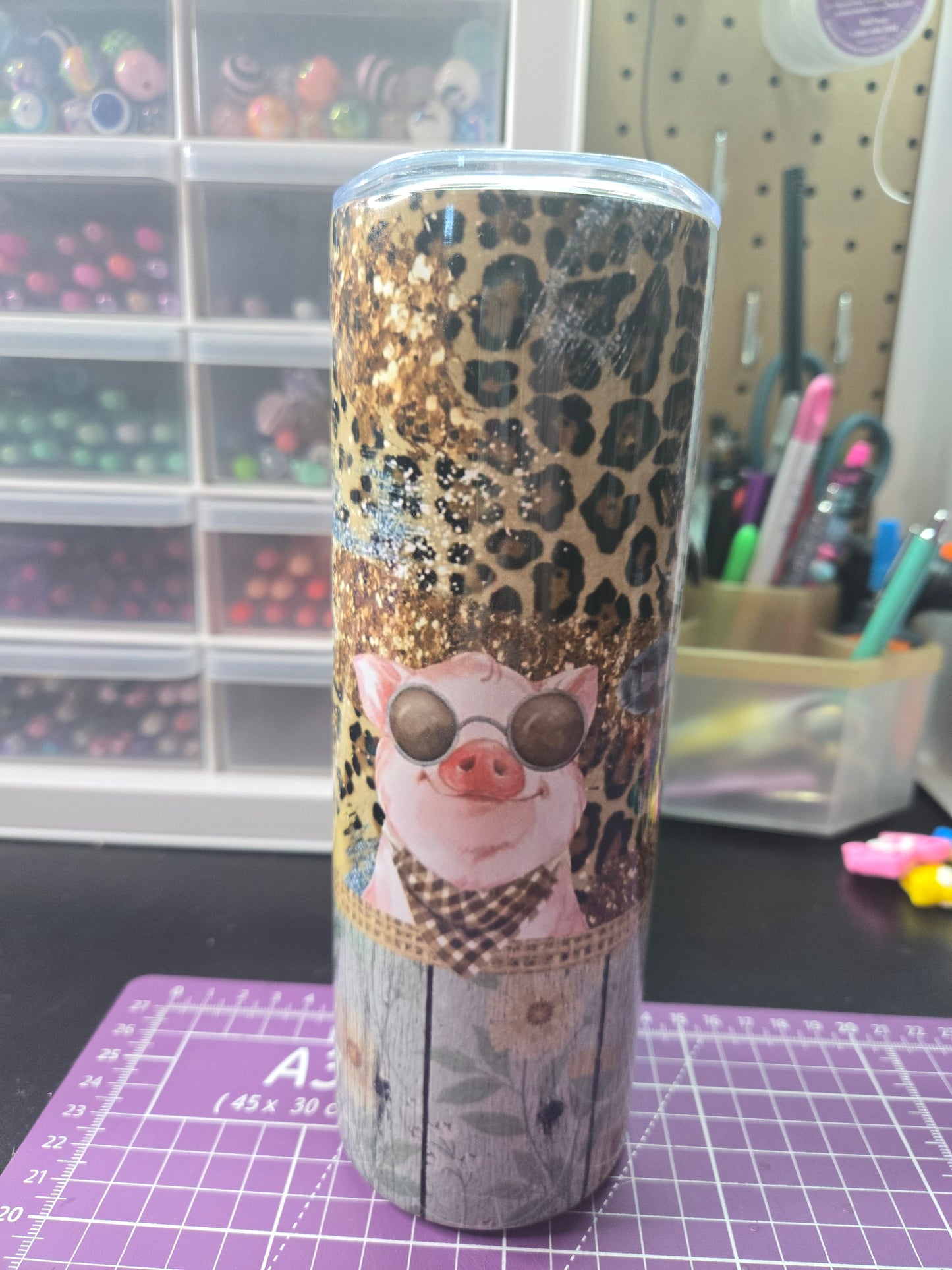 Farm Animal 20 oz. Stainless Steel Tumbler w/Straw