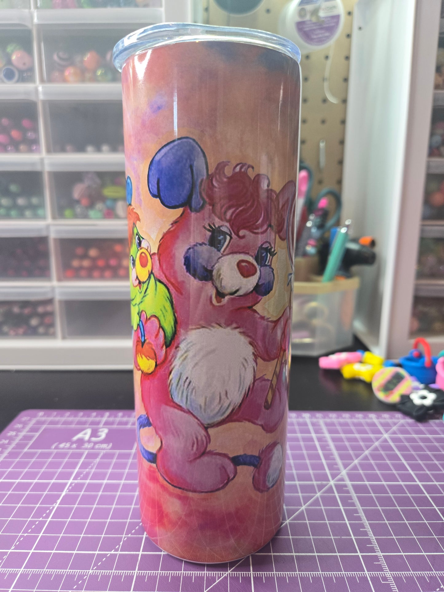 Pink Popple 20 oz. Stainless Steel Tumbler w/Straw