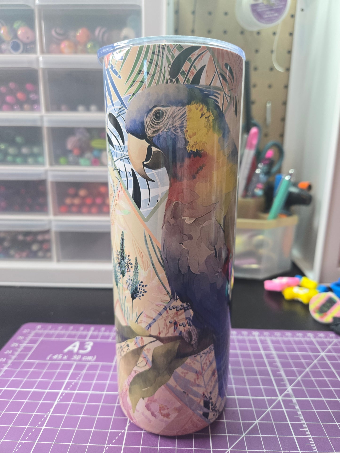 Parrot 20 oz. Stainless Steel Tumbler w/Straw
