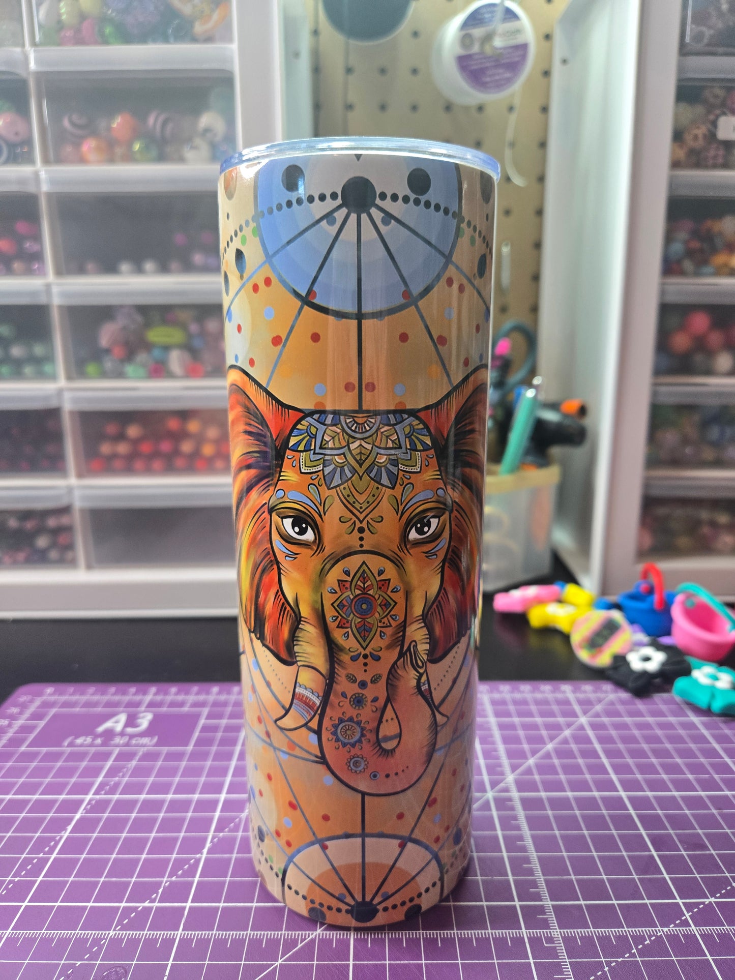 Elephant 20 oz. Stainless Steel Tumbler w/Straw