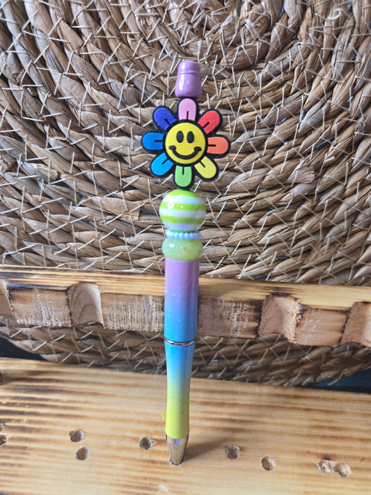 Smiley Face Flower Pen