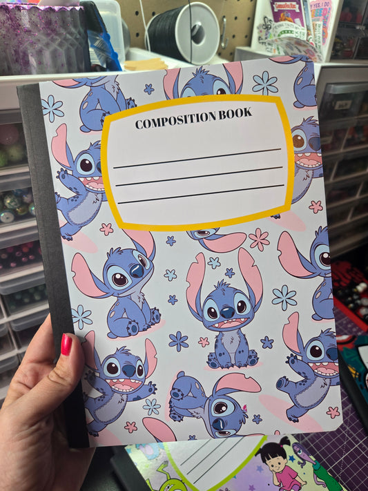 Blue Alien Composition Notebook - Wide Ruled
