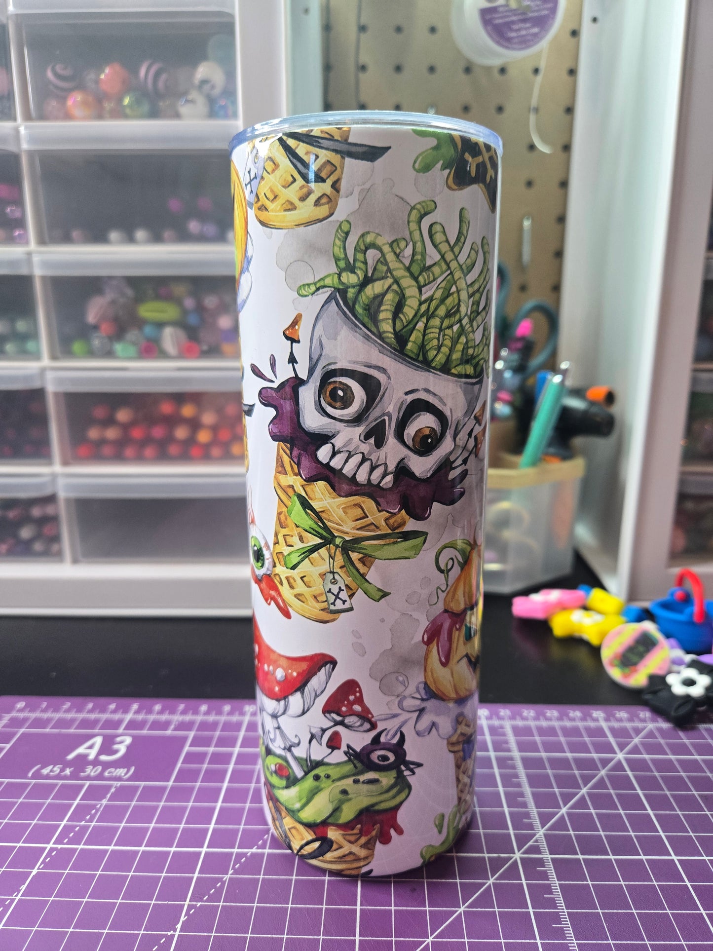 Spooky 20 oz. Stainless Steel Tumbler w/Straw